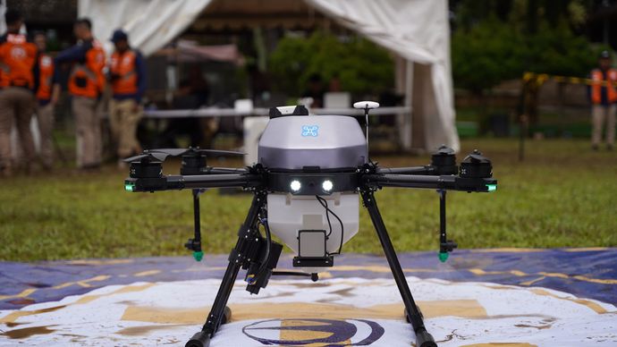 Terra Drone Gelar Demonstrasi Penerbangan Multi Drone Berbasis UTM Pertama di RI <b>(ISTIMEWA)</b>