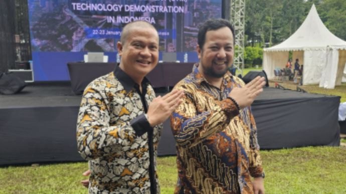 Dr. M Akbar Marwan Chairman Asosiasi Pilot Drone Indonesia (APDI) dan Michael Wisnu Wardhana Managing Director Terra Drone Indonesia <b>(ISTIMEWA)</b>