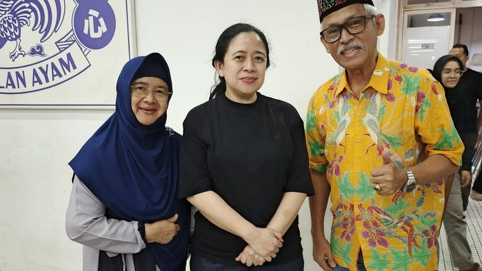 Heru Riyadi dan keluarga saat berjumpa dengan Ketua DPR RI Puan Maharani. 