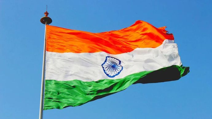 Ilustrasi - Foto bendera India.