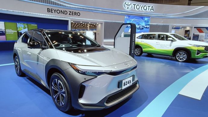 Ilustrasi. Mobil listrik Toyota bZ4X. (Foto: Adiantoro/NTV) 