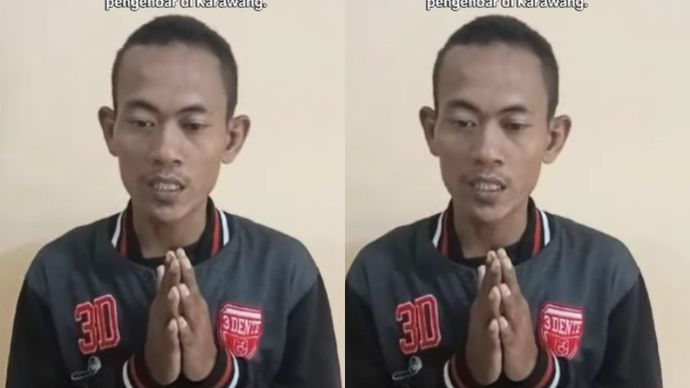 Juru parkir di Karawang meminta maaf usai buang uang recehan