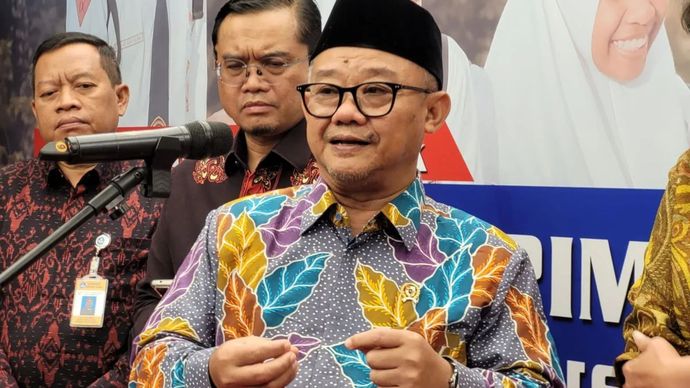 Menteri Pendidikan Dasar dan Menengah (Mendikdasmen) Abdul Mu'ti dalam konferensi pers di Jakarta, Kamis (30/1/2025). 