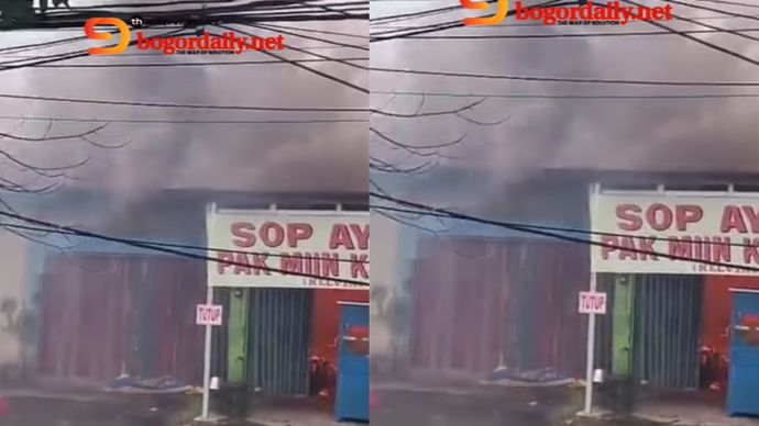 sop ayam pak miin klaten terbakar