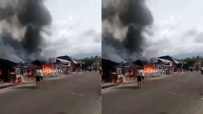 kebakaran hantam kios kios di padang