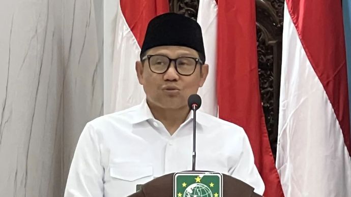 Menteri Koordinator Bidang Pemberdayaan Masyarakat Abdul Muhaimin Iskandar dalam diskusi publik bertajuk &ldquo;Industri Mobil Listrik dan Baterai EV Nasional&rdquo; di Jakarta, Kamis (6/2/2025).