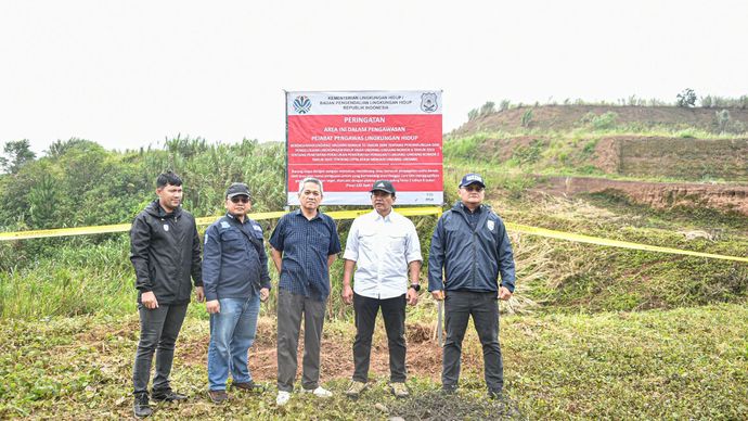 Menteri Lingkungan Hidup/Kepala BPLH memerintahkan Deputi Gakkum untuk menyegel dan menghentikan kegiatan pembangunan Kawasan Ekonomi Khusus (KEK) Lido pada Kamis, 6 Februari 2025/Ist