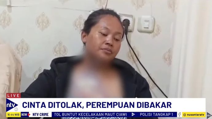 Pria di Bandar Lampung membakar seorang ibu rumah tangga, Tri Wulandari, setelah cintanya ditolak.