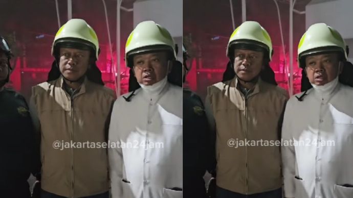 Menteri Agraria dan Tata Ruang/Kepala Badan Pertanahan Nasional (ATR/BPN), Nusron Wahid, meninjau langsung kebakaran yang terjadi  di  Gedung Kementerian ATR/BPN, Jakarta, pada Sabtu, 8 Februari 2025 malam.