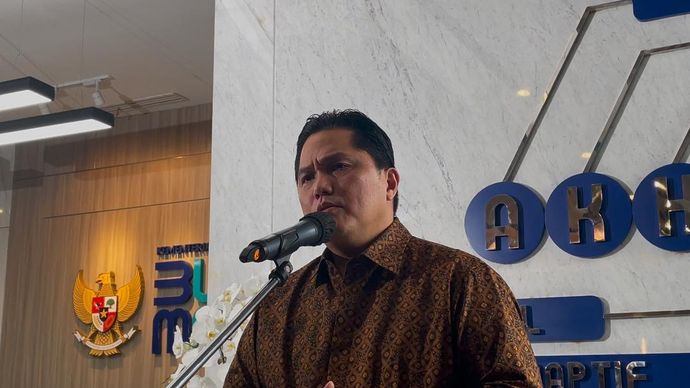 Menteri Badan Usaha Milik Negara (BUMN) Erick Thohir buka suara tujuk Mayor Jenderal (Mayjen) TNI Novi Helmy Prasetya sebagai Direktur Utama Perum Bulog