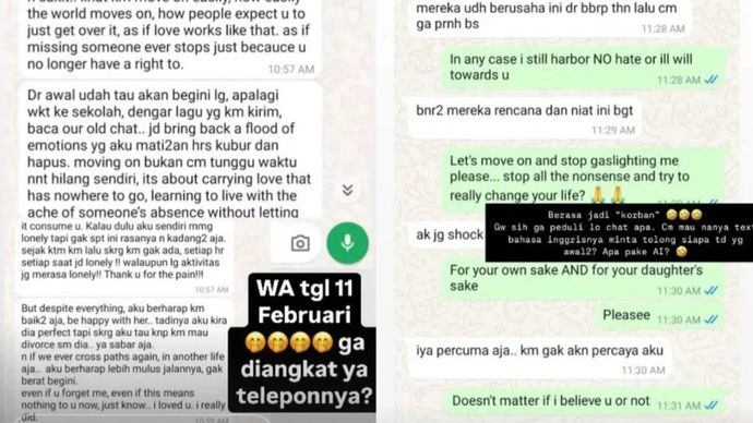 Bukti Chat pelakor rumah tangga Agnes Jennifer  <b>(Instagram )</b>