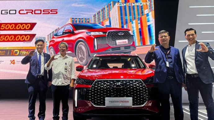 Chery TIGGO Cross resmi diluncurkan pada pameran otomotif IIMS 2025. (Foto: Istimewa/Adiantoro/NTV)