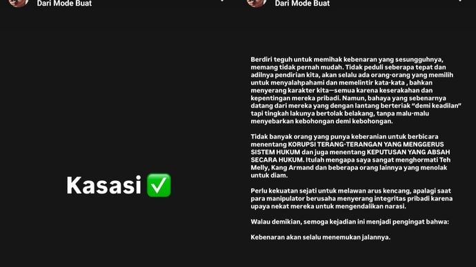 Postingan Agnez Mo soal bakal maju kasasi <b>(Instagram)</b>