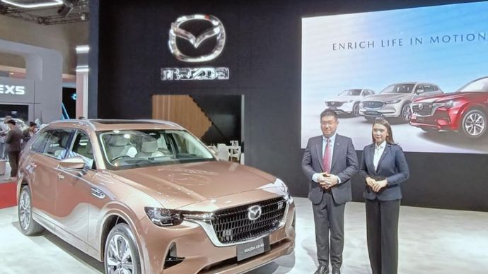 Kehadiran Mazda di IIMS 2025 semakin istimewa dengan peluncuran The All-New Mazda CX-80. (Foto: Adiantoro/NTV)