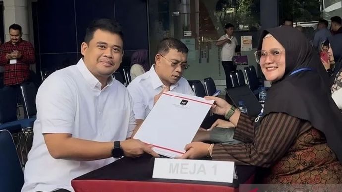 Gubernur terpilih Sumatera Utara usai registrasi pemeriksaan kesehatan kepala daerah terpilih