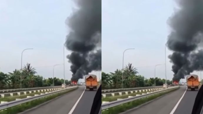 Saat kejadian, bus berada pada ruas jalan menuju Kota Medan.  Lokasi kejadian berada di KM 41, bus tampak sudah terparkir di badan jalan dengan kondisi api sudah melahap seluruh badan bus.