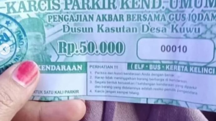 tiket parkir Rp50 ribu pengajian Gus Iqdam