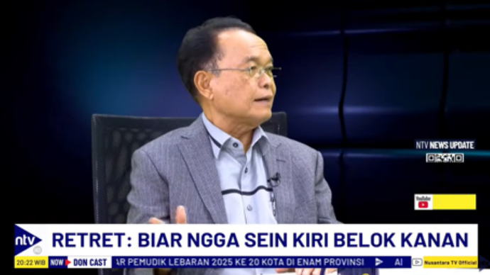 Dirjen Otda Kemendagri 2010-2014/Guru Besar IPDN, Profesor Djohermansyah Djohan ddalam acara DonCast di Nusantara TV