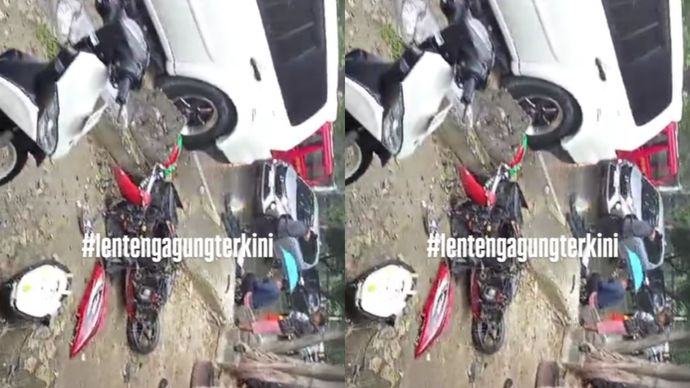 Kecelakaan terjadi hari ini di Jl. Raya Lenteng Agung, dekat jalur Stasiun UP arah depok, ketika sebuah mobil menabrak sepeda motor. 