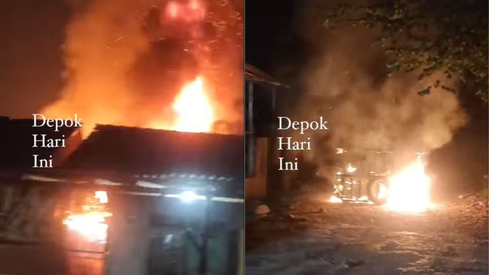 OTK Bakar Rumah Warga di Depok