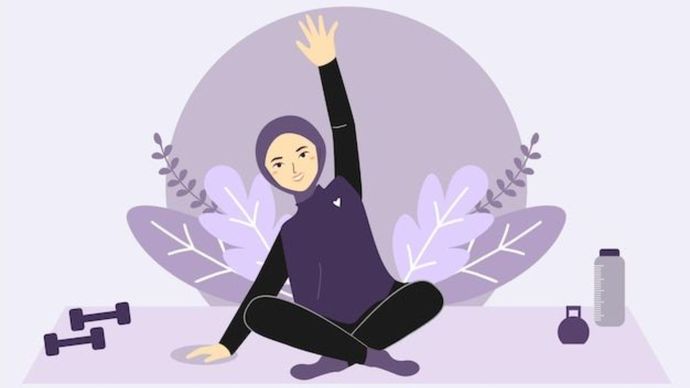 Ilustrasi berolahraga yoga