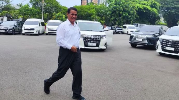 Menteri Pertanian Amran Sulaiman saat tiba di Istana Kepresidenan