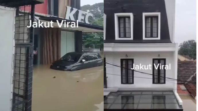 rumah mewah dan gerai KFC dihantam banjir