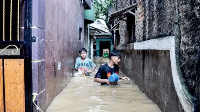 Potret - Kondisi banjir di area-area hulu sungai di Provinsi Jawa Barat