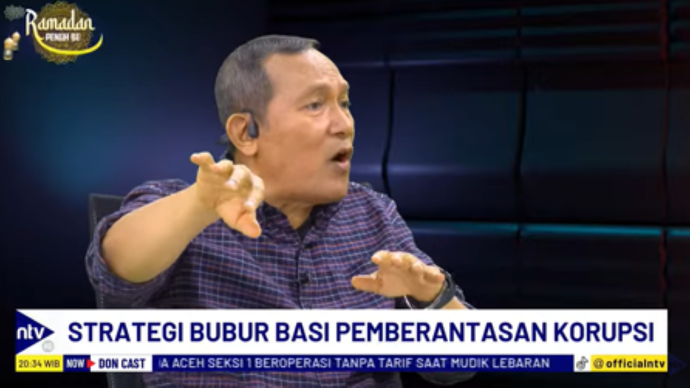 Mantan Komisioner KPK, Saut Situmorang dalam acara DonCast di Nusantara TV/tangkapan layar NTV