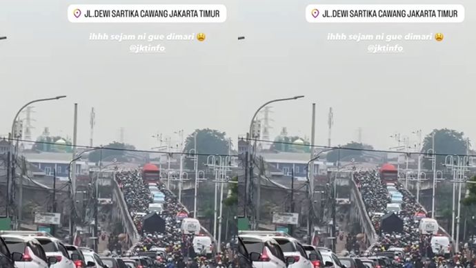 kemacetan panjang di dewi sartika