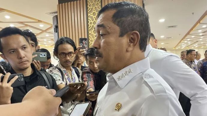 Menteri Imigrasi dan Pemasyarakatan (Imipas) Agus Andrianto menjawab pertanyaan wartawan di Kantor Kementerian Imipas.