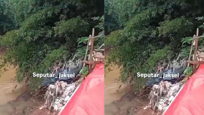 rumah warga siap siap longsor di lenteng agung