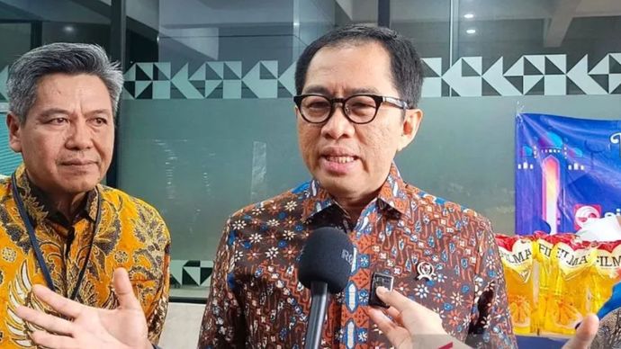 Wakil Menteri Perindustrian (Wamenperin) Faisol Riza ditemui usai acara Bazar Ramadhan 2025 di Jakarta.