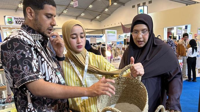  Salah satu UMKM Mandiri Craft, pengrajin kerajinan berbahan pandan asal Kabupaten Bantul, Yogyakarta. 