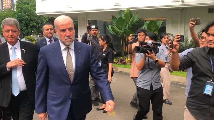 Penasihat Presiden Otoritas Palestina untuk Urusan Agama sekaligus Hakim Syariah Tertinggi di Otoritas Palestina, Mahmoud Al-Habbash, melakukan kunjungan ke Kompleks Istana Kepresidenan Jakarta