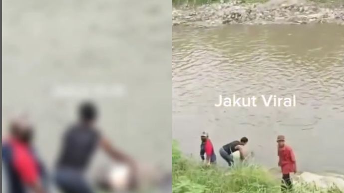 wanita tewas mengambang di sungai deli serdang