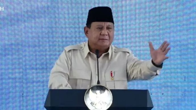 Tangkapan layar - Presiden Prabowo Subianto memberikan sambutan dalam acara peresmian Kawasan Ekonomi Khusus (KEK) Industropolis Batang, Jawa Tengah.