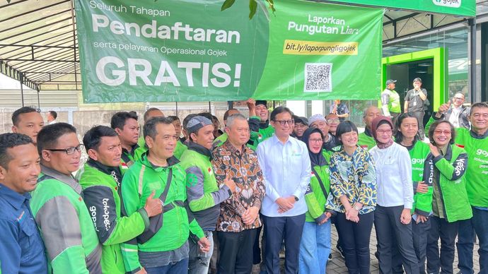 Kemenkes melakukan cek kesehatan gratis para driver ojol. (NTVNews.id) 