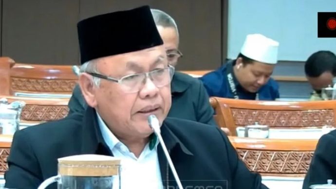 Tangkapan layar - Wakil Ketua Umum (Waketum) FK KBIHU KH Sunidja dalam Rapat Dengar Pendapat Umum (RDPU) Komisi VIII DPR RI bersama FK KBIHU dan Ikatan Persaudaraan Haji Indonesia (IPHI) di Jakarta, Selasa (18/2/2025). 