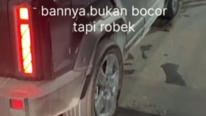 Pemilik Chery J6 mengeluhkan ban Ppecah setelah tiga hari digunakan. (Foto: Tangkapan layar Instagram @kevinyowilliam) 