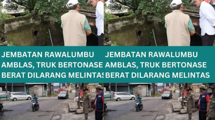 Jembatan Rawalumbu tiba-tiba amblas
