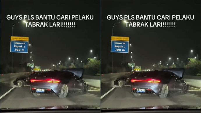 Mobil BYD Tabrak Lari di Tol Pluit