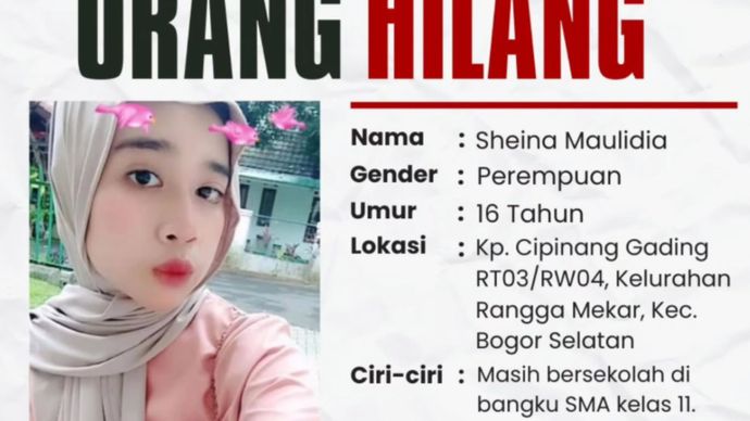 Siswi SMA menghilang sejak 28 April 2025