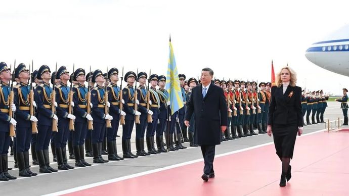 Presiden China, Xi Jinping tiba di Moskow, Rusia.