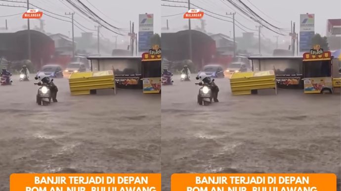 Banjir yang terjadi cukup tinggi sehingga menggenangi jalan utama, dan salah satu booth milik pedagang yang terletak di area tersebut terguling dan hampir terbawa arus air. Beruntung, tidak ada korban jiwa dalam kejadian ini, meskipun kerugian material cukup signifikan.
