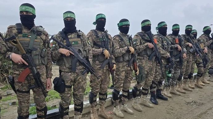 Anggota kelompok perlawanan Palestina, Hamas.