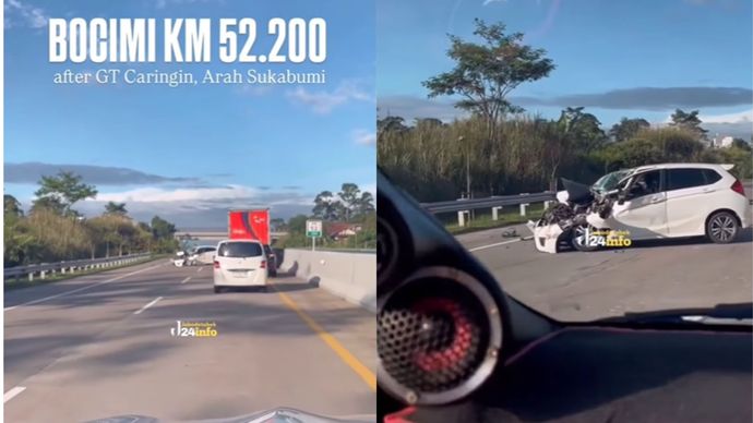 honda jazz ringsek kecelakaan