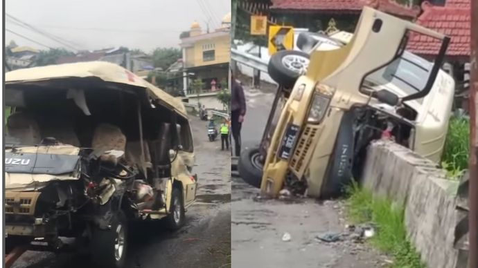 Kecelakaan maut terjadi di jalur lama jalan Magetan-Tawangmangu, Desa Gondosuli, Kecamatan Tawangmangu, Kabupaten Karanganyar menewaskan lima orang. Kerasnya benturan yang terjadi bahkan membuat sejumlah penumpang mobil Elf bernomor polisi S 7338 AA sampai terlempar keluar.