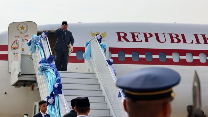  Presiden Republik Indonesia, Prabowo Subianto, bertolak kembali menuju Tanah Air