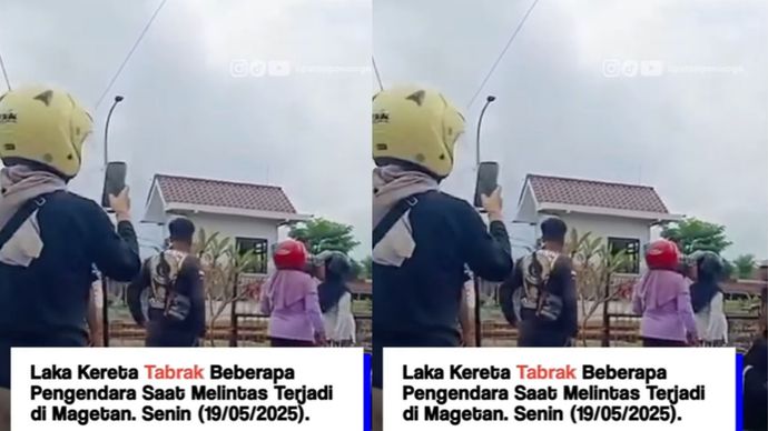 Breaking news! Terjadi Kecelakaan kereta api tepatnya di Barat Magetan. Infone awal diduga ada 2 kereta api mau lewat, baru 1 kereta lewat palang pintu sudah dibuka. Saat orang-orang jalan kereta yangg satunya datang. Info sementara korban meninggal dunia ada 6 orang.